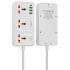 WiWU Wi-S005 7 in 1 High-Capacity Power Strip, 30W PD GaN Fast Charging Port (USB-C), 4000W Max, Output interface: 1xType-C, 3x USB-A, 3xAC - White